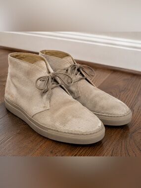 Common Projects Men's Suede Chukka Boots in Beige